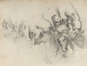 Figures on Horseback (verso)