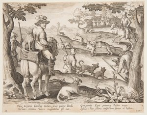 Rabbit Hunt by after Jan van der Straet, called Stradanus