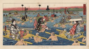 Crossing the Oho-E-Ga-Wa, Province Suraga by after Japanese School