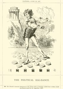 The Political Egg-Dance by after John Tenniel