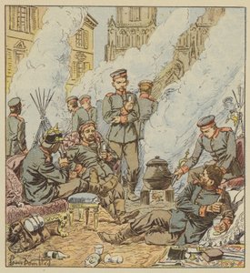 After the Battle of Orleans, The Germans in the Streets of the City by after Louis Charles Bombled