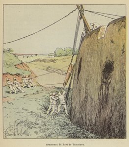 Arming the Fort of Tamatave by after Louis Charles Bombled
