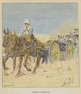 Artillery in Madagascar by after Louis Charles Bombled