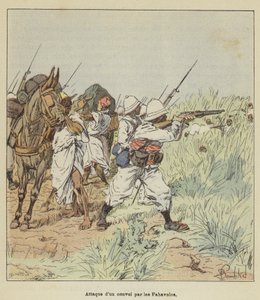 Attack on a Convoy by the Fahavolos by after Louis Charles Bombled