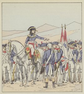 Bonaparte reprimands the 85th and 39th of the Vaubois division on the plateau of Rivoli by after Louis Charles Bombled