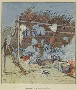 Camp of Algerian Sharpshooters by after Louis Charles Bombled