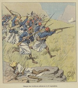 Charge of the Sakalava Skirmishers, September 19 by after Louis Charles Bombled