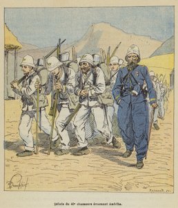 Debris of the 40th Hunters Evacuating Andriba by after Louis Charles Bombled