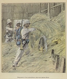 Discovery of a Machine Gun in a Hova House by after Louis Charles Bombled
