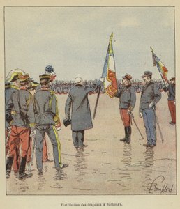 Distribution of Flags in Sathonay by after Louis Charles Bombled