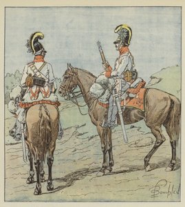 Austrian Dragoons on Patrol by after Louis Charles Bombled