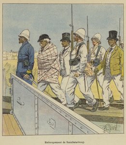 Embarkation of Rainilaiarivony by after Louis Charles Bombled