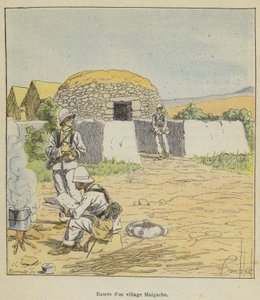 Entrance to a Malagasy Village by after Louis Charles Bombled