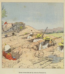 Hovas Entrenched on the Road to Tananarive by after Louis Charles Bombled