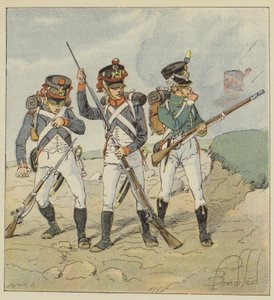 Young Guard, 1806, Conscript-Grenadier, Tirailleur-Grenadier, Flanker-Hunter by after Louis Charles Bombled