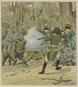 The Emperor hunts wild boar in the forest of Marly