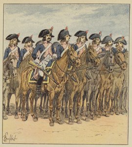 The cavalry of the Italian army by after Louis Charles Bombled