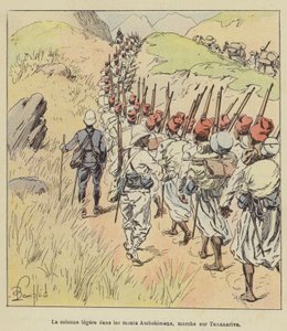 The Light Column in the Ambohimena Mountains, March to Tananarive by after Louis Charles Bombled
