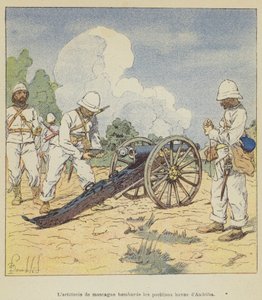 Mountain Artillery Bombarding Hova Positions at Andriba by after Louis Charles Bombled