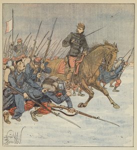 General Deflandre Leads a Battalion in the Attack on Layes by after Louis Charles Bombled
