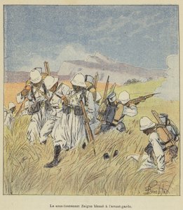 Second Lieutenant Zaigue Wounded at the Vanguard by after Louis Charles Bombled
