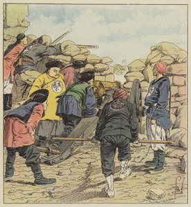 The Chinese Bombard the Legations by after Louis Charles Bombled