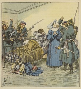 The Prussians at the Ambulance on Boulevard Negrier by after Louis Charles Bombled