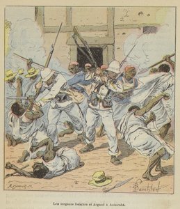Sergeants Delalbre and Argaud in Antsirabe by after Louis Charles Bombled