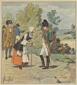 Napoleon talks with an old woman from Tarare