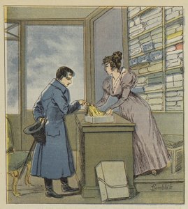 Napoleon disguised in a shop on Saint-Denis street