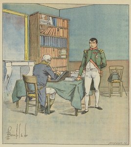 Napoleon dictates the Egyptian campaign by after Louis Charles Bombled