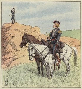 Cossack Officer Reconnoitering in Front of Ping-Yang by after Louis Charles Bombled