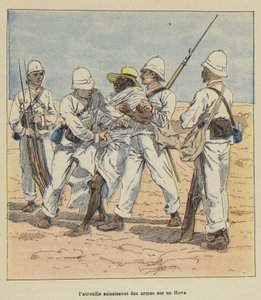 Patrol Seizing Weapons from a Hova by after Louis Charles Bombled