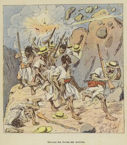 Retreat of the Hovas to Andriba by after Louis Charles Bombled