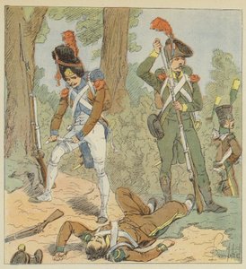 Italian Troops, Piedmontese Legion, Battle Infantry, 1806, Italic Legion, 1800 by after Louis Charles Bombled