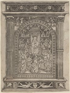 The Virgin and Child Enthroned, with Angels and Saints by after Maso Finiguerra