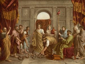 The Snake Miracle by after Nicolas Poussin