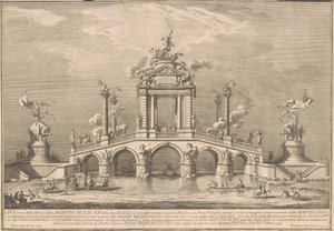 The First Machine for the Chinea of 1755: A Triumphal Bridge with Antiquities from Herculaneum by after Paolo Posi Giuseppe Vasi