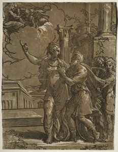 Tiburtine Sibyl and the Emperor Augustus by after Parmigianino