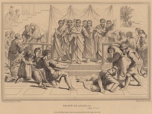 Death of Ananias, Acts by after Raphael