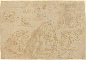 The Deluge, from the Loggia of the Vatican by after Raphael