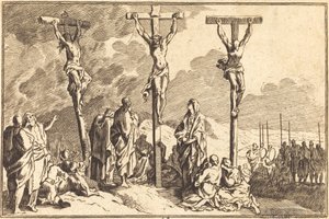 The Virgin, Saint John, and Mary Magdalene at the Foot of the Cross by after Sébastien Le Clerc I