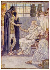 He drank the contents as though it were a draught of wine by after Walter Crane