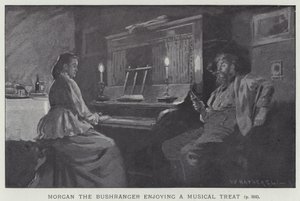 Morgan the Bushranger Enjoying a Musical Treat by after William Hatherell