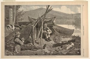 Camping Out in the Adirondack Mountains by after Winslow Homer