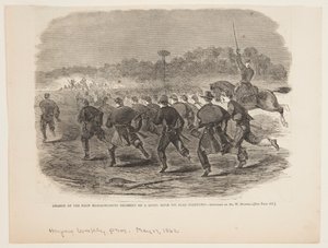 Charge of the First Massachusetts Regiment on a Rebel Rifle Pit Near Yorktown by after Winslow Homer