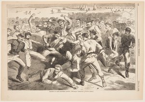 Holiday in Camp – Soldiers Playing "Foot-Ball" by after Winslow Homer