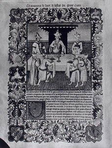 The Great Khans feast, from Livre des Merveilles du Monde, c.1410-12 by and workshop Boucicaut Master