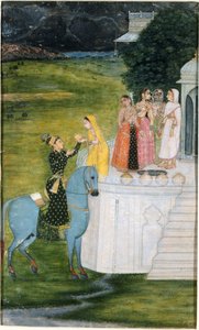 A Prince Receives a Water Jug from a Young Woman at a Well by anonymous 