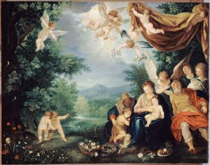 The Rest of the Holy Family During the Flight into Egypt by anonymous 